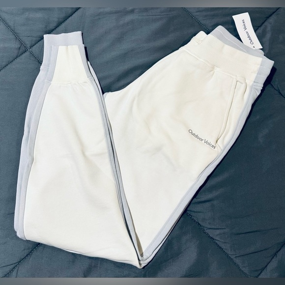 *NWT* Outdoor Voices Soft Cotton Jogger Dove Blue Bone Color Block Size XS - Picture 9 of 11